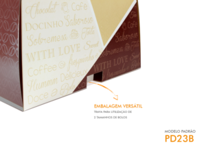 PD23 - Embalagem para bolos 250 x 250 x 135 mm de até 1,5kg